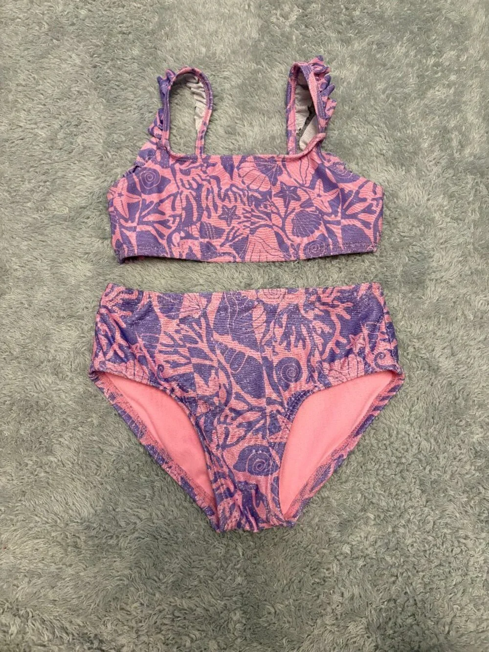 Cat & Jack Girl's 2 Piece Swimsuit Size XS (4/5)